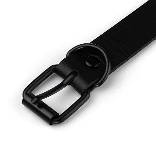 MANFNEE PU Leder Choker Punk Goth Emo Circle Kette Choker Halsband Halskette für Frauen Männer verstellbar