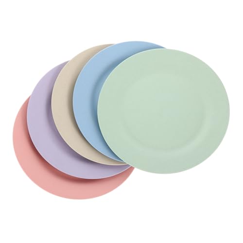 EXQUIMEUBLE 5個 北欧スル創意小麦??菜?点 食洗機対応軽量食器 毎日の食事にな環境に優しいスナック ミールディッシュ