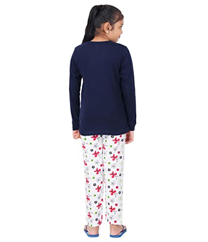 Image of MIST N FOGG Girls' Printed Cotton T Shirt and Pyjama Set /Nightwear /Top and Pyjama Set