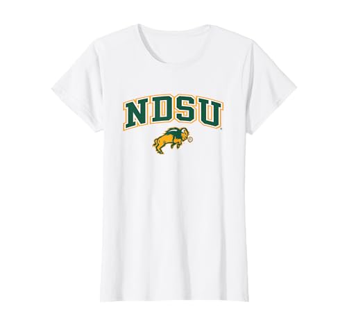 North Dakota State Bison Womens Arch Over White T-Shirt