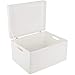 Creative DECO XXL Blanca Grande Caja Madera Decorativa Almacenaje | con Tapa y Asas | 40 x 30 x 24 cm (+/-1cm) | Cofre para Decorar Regalo Decoupage | Juguetes, Documentos, Objetos, Herramientas