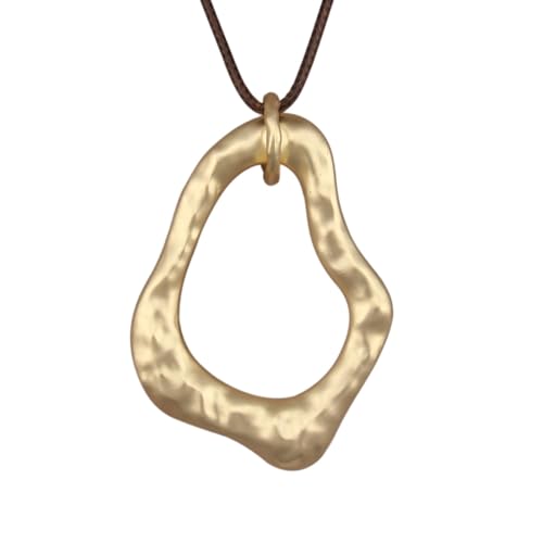 JAOYU Boho Necklace for Women Large Pendant Necklace Boho Long Choker Leather Gold Necklace Vintage Earthy Jewelry Trendy