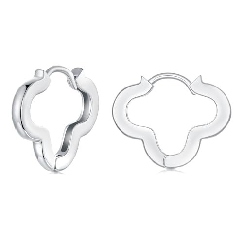 Image of BISAER Silver Huggie Hoop Earrings for Women, 925 Sterling Silver Post Star Small Hoop Earrings Hypoallergenic Lightweight Everyday Jewelry Gift Cute