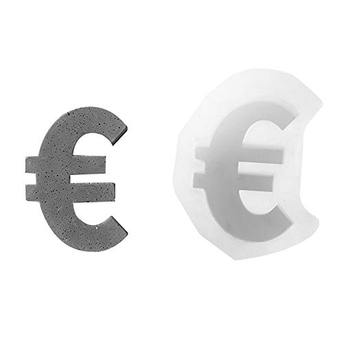 NICOLE Currency Concrete Mold Euros € Sign Silicone Cement Moulds Money Symbol Mold