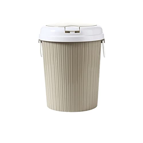 Poubelle ménagère de grande capacité 11L en plastique jaune lavable avec couvercle