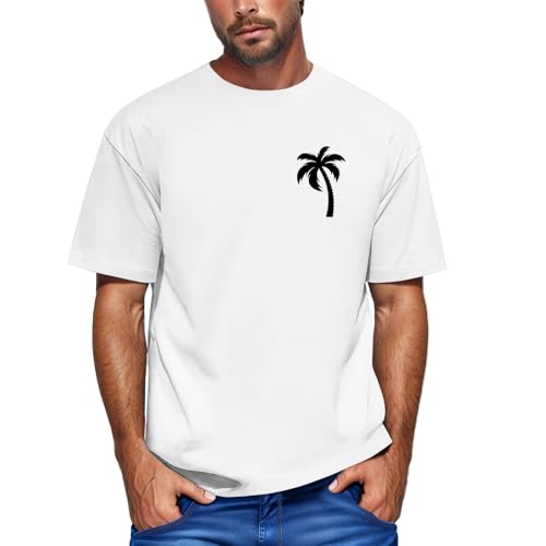 Camisetas Manga Corta Hombre Camiseta T Shirt Básica con Estampada de Coco Surferas Deporte Poliester Baratas 3XL Mis Pedidos Blanco Camisa Manga Corta Hombre Blanco XL