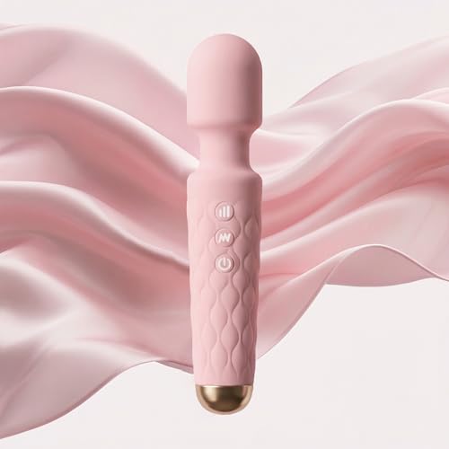 Kamileo Personal Massager - 4H Max Runtime & Ultra-Quiet - Waterproof - 20 Modes 8 Speeds for Deep Tissue Back Massage, Post-Workout Recovery and Neck Muscle Relaxation（Pink）