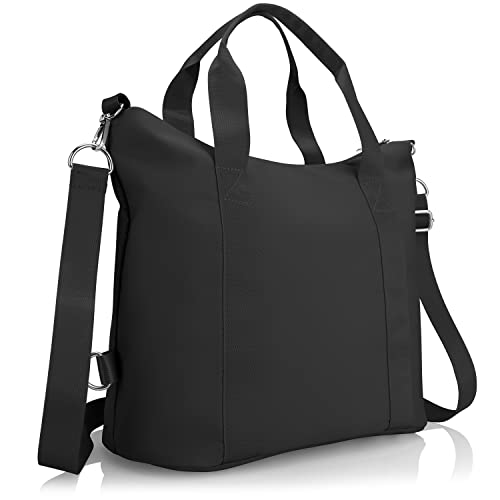 dobsechs Handtasche Damen Wasserdicht Groß Nylon Handtaschen Damen Umhängetaschen Hobos Schultertasche für Schule Shopper Lässige täglich,(Schwarz) 40 * 35 * 15cm Cover