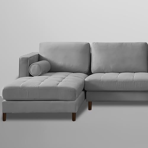 Image of Lezra LHS 4 Seater L Shape Sofa Set for Living Room (Grey Fabric) Premium Fabric Sofa
