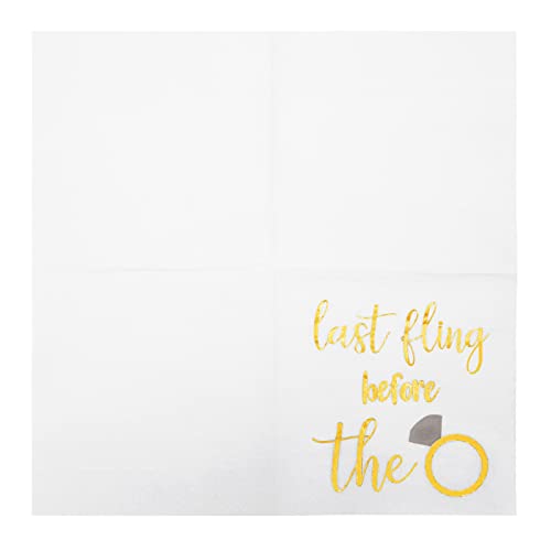 50 Pack Bachelorette Party Napkins, Last Fling Before The Ring Decorations (5 X 5 In) #TOP3