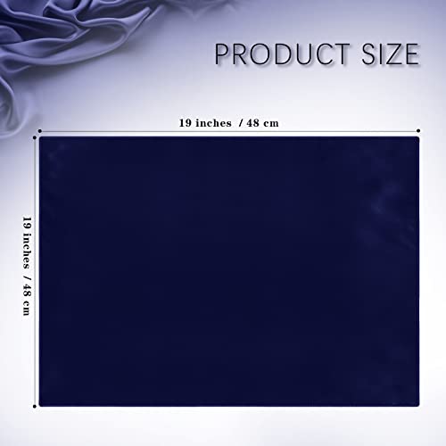 Mceast 8 Pieces Satin Placemats Double Layer Placemats Bright Silk Table Placemats Smooth Fabric Table Mats For Wedding, Banquet Party Decoration, Navy Blue, 19 X 14 Inches #TOP1