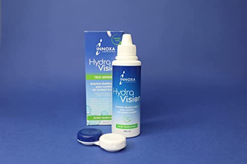 INNOXA - Kontaktlinsenflüssigkeit - Optimaler Tragekomfort durch HYALURON - Pflegelösung 100 ml für alle Weichen Kontaktlinsen mit Behälter