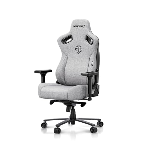 Anda Seat Kaiser 3E Gaming Chair for Adults - Ergonomic Office Chair with 4D Armrests & Adjustable Back Linen Fabric Computer Chairs for Office or Gaming (L Ash Gray)