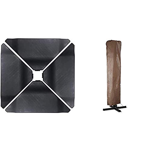 Abba Patioabba Patio 4pcs Offset Umbrella Base Plastic Cantilever Base Weights Plate Set 180lb Black Outdoor Market Patio Offset Cantilever Umbrella Parasol Cover For 9 11 Ft Umbrella Brown Dailymail