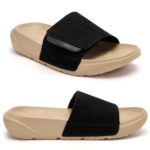 UPSOLO �����Y �����T���_�� �A�[�`�T�|�[�g ����ؖ����p ���߉\�ȃX�g���b�v ���C�h�T�C�Y ���J�o���[�X���C�h �I�[�v���g�D ���� �A�E�g�h�A �T���_�� �j���p, �u���b�N�C�G���[�B, 10-11