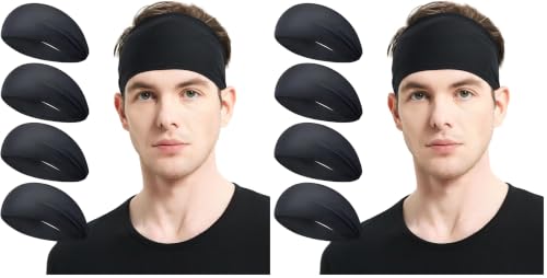 Image of MARKEEP Running Headbands for Men (4 or 6 Pack), Mens Stretchy Headband for Football,Cycling,Basketball,Yoga,Fitness Workout Unisex Quick-Dry Sweatband