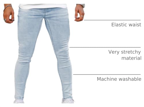 Image of GINGTTO Skinny Jeans Men Slim Fit Stretch Tapered Leg