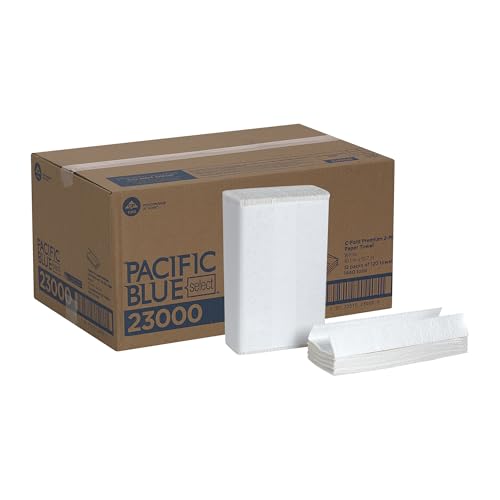 Georgia-Pacific Blue Select Premium 2-Ply C-Fold Paper Towels by PRO , White, 23000, 120 Towels Per Pack, 12 Packs Per Case