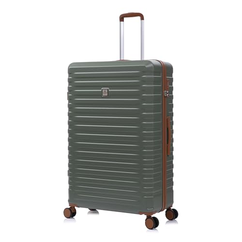 Image of Rocklands Extra Large Suitcase Hard Shell Lightweight 4 Dual Spinner Wheels Trolley Luggage Suitcase Hold Check in Luggage TSA Combination Lock (Olive Green, Extra Large 32")