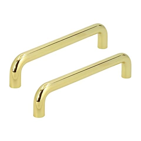 siwitec 2x Möbelgriff 6211 mit 128 mm Lochabstand in Messing glänzend Cover