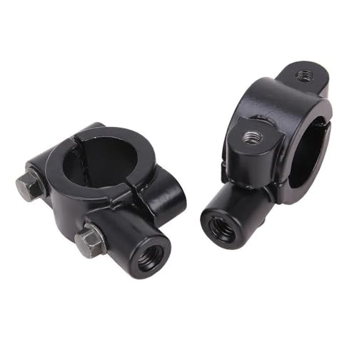 Abrazadera elevadora de manillar en aluminio negro con rosca de 8mm para retrovisor de 22mm 3