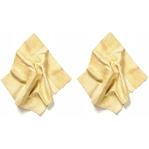 BIL 2 x Stitched Natural Authentic Chamois Leather Cloth | 1 Sq Ft Chamois Shammy Leather Wash Cloth | Car Shammy Leather Cleaning Cloth | Dry And Polish Cover