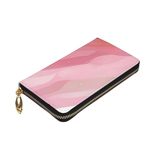 Pink gradient style Women's Wallet Long Zip Around, Premium Vegan Leather Wallet with 12 Card Holders, Large Capacity,Gift Ready Packaging4
