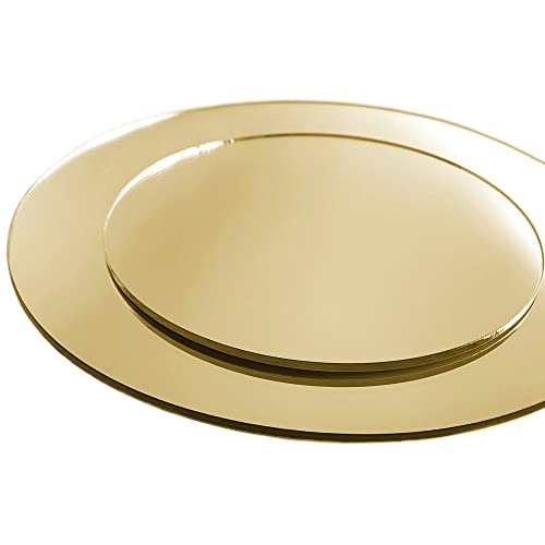 Signalétique.biz France - Signalétique.biz France Miroir Rond Mural 20 cm - Plaque Ronde Acrylique Décorative - Argent ou Or