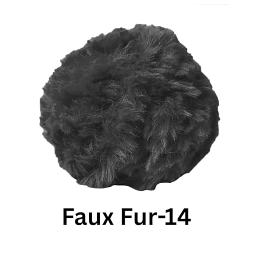 Image of VCR Black Yarn, Bulky Chunky Faux Fur Yarn, 100 Grams Hank, 100% Polyester, Suitable for Knitting Jackets, Scarves, Hats, Blankets, Cushions, Toys and Decorative Accents