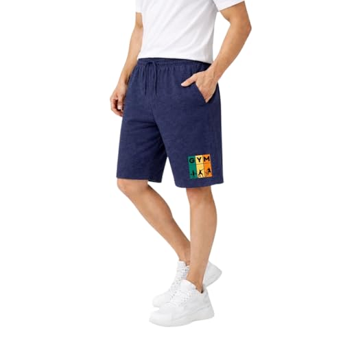Image of KART BLACK Plus Sizes Men's Cotton Knee Length Shorts (XXL,3XL,4XL,5XL,6XL,7XL,8XL Shorts) | Gym Life Printed Shorts | Casual and Night Wear Mens Shorts