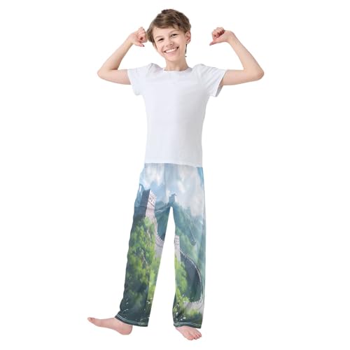 Boys' Pants The Great Wall Cloud Long Bottoms Jogger Pants Elastic Waist Trousers with Pockets S-XL2