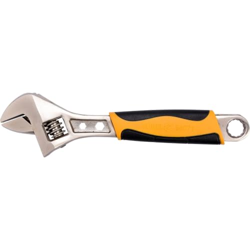 ADJUSTABLE WRENCH 200MM WPLASTIC HANDLE