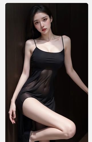 OL 女教師 セクシー ボディコン ワンピース コスプレ コスチューム かわいい 過激 エッチ えろい アダルト タイト 大胆 透け シースルー ロング スリップ レディース 女性 衣装 ナイトウェア ランジェリー 女性用 可愛い 人気 (ブラック5165) - 画像4