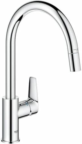 GROHE Start Edge QuickFix – 1 Lever Kitchen Sink Mixer Tap with P...