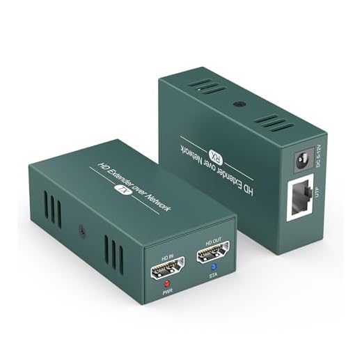 Extensor HDMI Over Ethernet,Ultra HD 1080p@60Hz Más de Cat5e/6/7Hasta 492ft/150m, Audio y Video Extendido,Kit de transmisor y receptor HDMI Soporta Loop Out