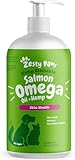 Pure Wild Alaskan Salmon Oil with Hemp for Dogs & Cats - Omega 3 & 6 Fish Oil Pet Supplement with EPA & DHA - Anti Itching Skin & Coat Care + Hip & Joint Health - Heart & Immune Support - 32 FL OZ