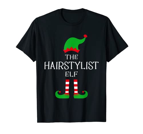 The Hairstylist Elf Matching Family Group Funny Christmas Camiseta