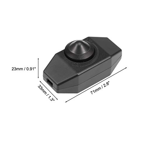 Uxcell Rotary Cord Switch Ac 250V 2A Slide Control Lamp Dimmer 100-Watt Black #TOP1