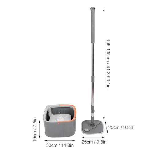 CDQL Wischeimer-Set mit 2-teiligem Tuch, um 360 Grad Drehbares Mikrofaser-Wischwerkzeug, Trenndesign, Trocken- und Nass-Bodenwischset für den Heimgebrauch – Bild 4