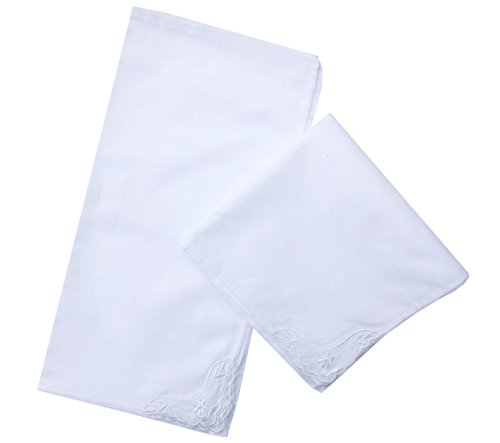 Cotton White Embroidery Womens Handkerchiefs Lace Pack