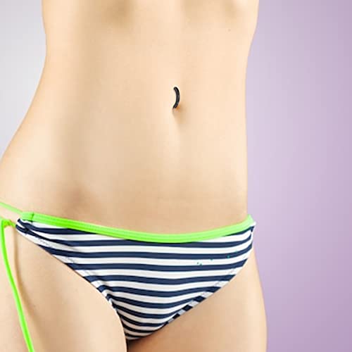 Hujiling 14G Clicker Belly Button Rings For Women, Surgical Steel Clicker Belly Button Rings, 316L Stainless Steel Belly Button Rings Belly Barbell Piercing Navel Barbell Body Jewelry 2Pcs (Black) #TOP4
