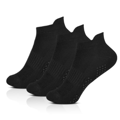 3/6 Pairs Boys Grip Socks | Cotton Trainer Socks with Arch & Heel Tab Support | Breathable, Lightweight | Sports Grip Socks Kids | | Athletic, PE, Exercise, School, Everyday Wear | 1-14 Years