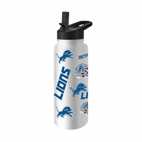 Detroit Lions NFL 34oz Quencher Insulated Water Bottle Straw Lid