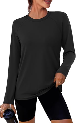 WIHOLL Workout Tops for Women Long Sleeve Sun Shirt UPF 50+ UV Protection Running Hiking Clothes Quick Dry Athletic Tops