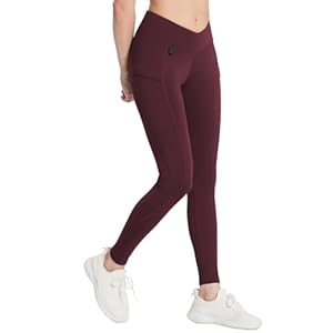 BALEAF Women’s Fleece Lined Pants Waterproof Hiking Leggings Zipper Pockets Thermal Cold Weather Running Outdoor High Waisted