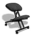 cinius Ergonomiczne krzesło ortopedyczne do kolan, krzesło komputerowe, stołek na kolana (Made in Italy), kolor czarny/czarny