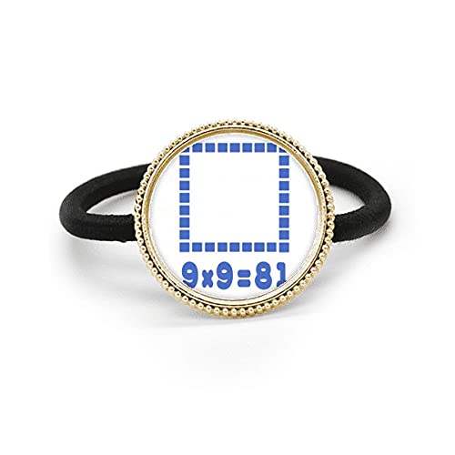 Lazo azul cuadrado para pelo de metal plateado con goma resistente de diseño artístico