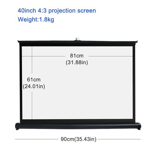 Pantalla portátil retráctil para proyector 40 pulgadas miniatura 2