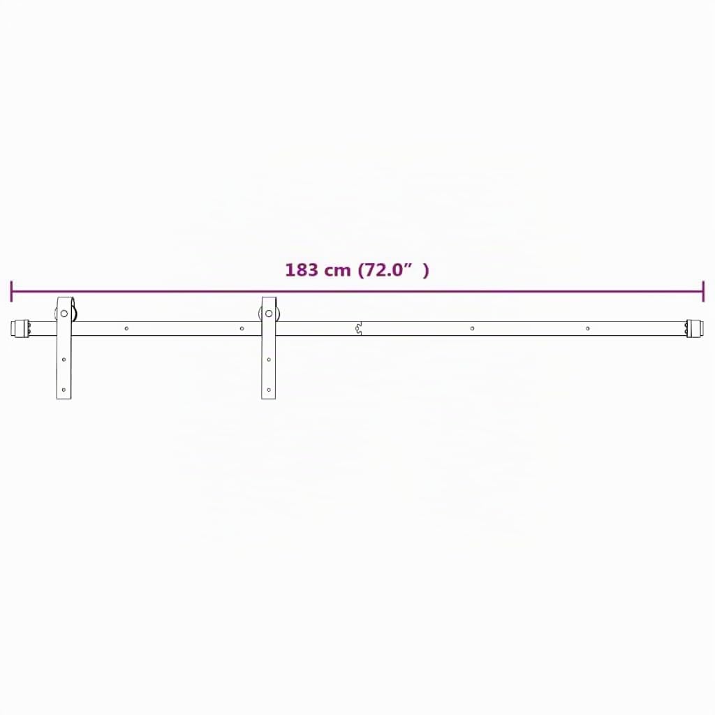 vidaXL Kit de Quincaillerie de Porte Coulissante Porte de Grange Porte d'Intérieur Système de Porte Coulissante 183 cm Acier Blanc