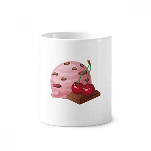 Tasse blanche Chocolat Cerise Violet en céramique pour brosse à dents